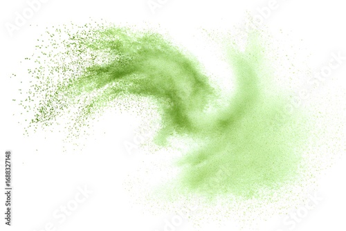 A light green dust, isolated on a white background, a simple design, minimalistic