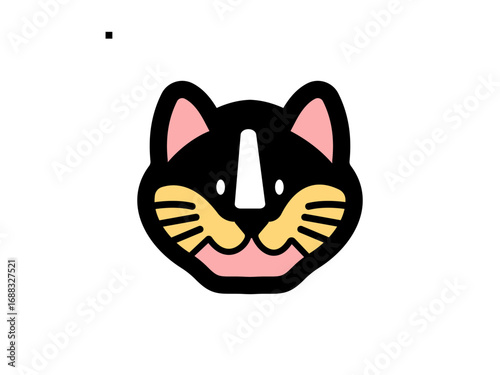 cat illustration vector. Sitting cat line vector icon.cat head vector icon design.