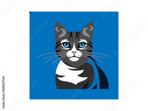 cat illustration vector. Sitting cat line vector icon.cat head vector icon design.