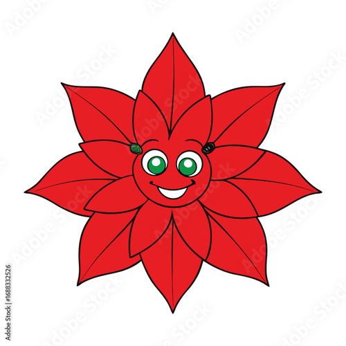 The red poinsettia flower, with its bold crimson petals and lush green leaves, symbolizes Christmas cheer, warmth, and festive spirit, brightening homes and celebrations.
