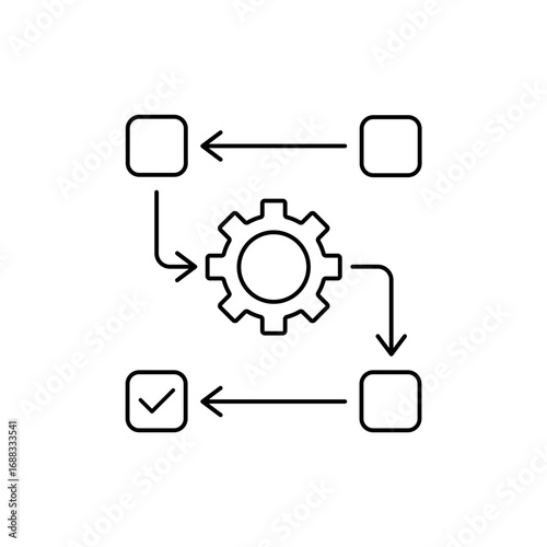 method icon outline editable stroke line drawing eps