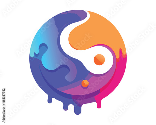 Abstract Vector Design with Geometric Shapes and Color Elements for Creative Projects