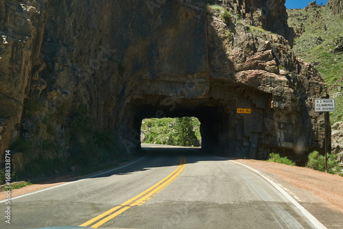 tunnel in the mountains, colorado driving