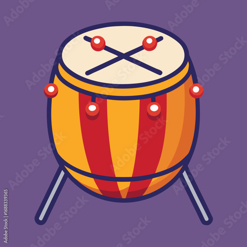 Minimal Single Color Vector Illustration of a Traditional Musical Instrument