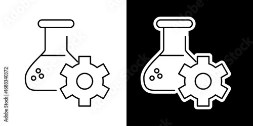 Scientific Research and Development Process Icon Representing Technology and Engineering Innovation