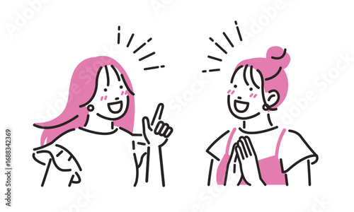 おしゃべりをする若い女性たち