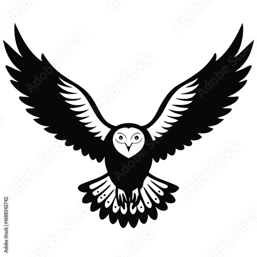Adobe IllustStunning close-up of a snowy owl gliding low over an icy tundra, eyes locked on viewer, pale winter sun. raptor Artwork Etching illustration of an angry Great Horned Owl
