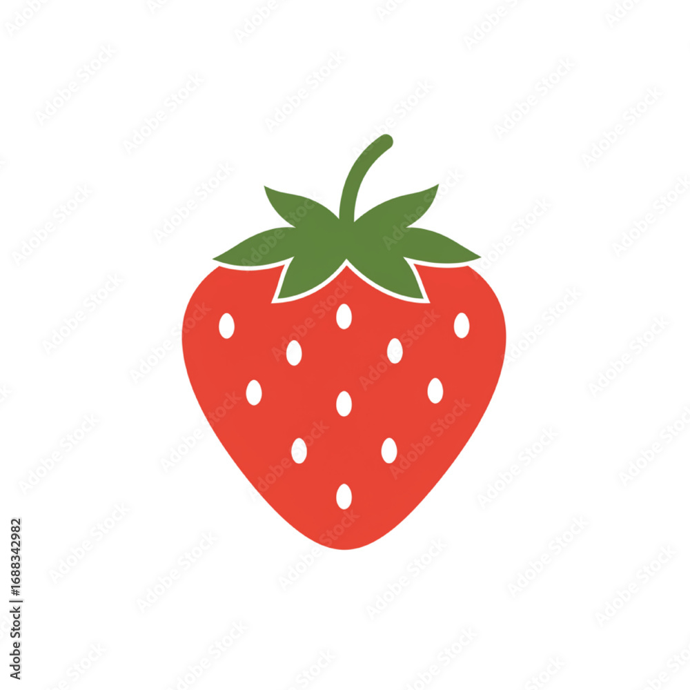 Obraz premium Colorful Strawberry Silhouette Icon – Minimalist Fruit Symbol for Healthy Food and Design
