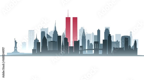 Patriot Day We Will Never Forget New York City Skyline Parallax Animation