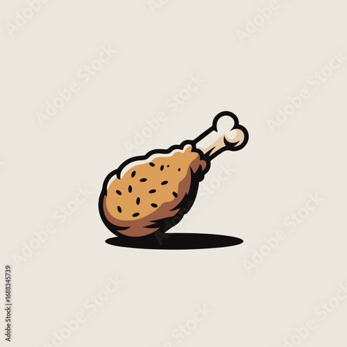 chicken leg piece vector