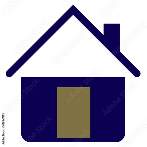 Simple home icon vector illustration with minimal house silhouette, isolated on white background, perfect for real estate, property, and app interface design