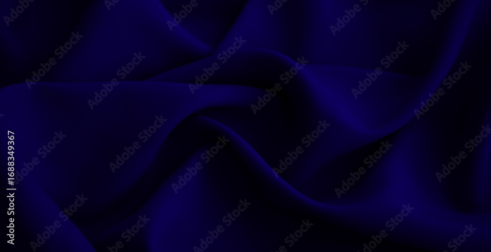 Obraz premium Silk satin wrinkled crumpled texture background with folds. Blue navy azure berry royal midnight sapphire denim hues. Trendy passionate bright intense elegant color. Underwear sleek fabric. Macro