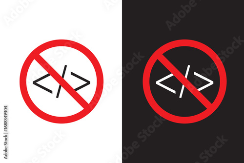 No code icon. illustration vector