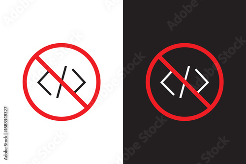 No code icon vector illustration. Low code banner digital concept sign.