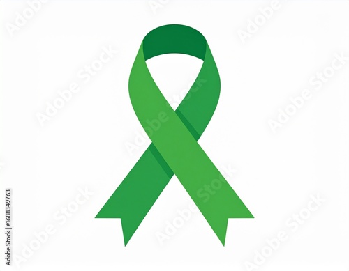 Wallpaper Mural Green Awareness Ribbon Minimal Vector for Mental Health Campaign Torontodigital.ca