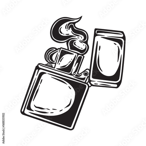 illustration art hand drawn black and white match t-shirt and tattoo design