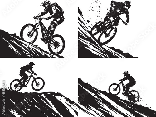 Mountain Bike Rider Action Silhouette Vector Set"

"Extreme Downhill Cycling Illustration Bundle"

"BMX & MTB Rider Stunt Vector Collection"
