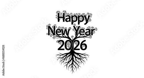 Happy new year 2026 tree of life design