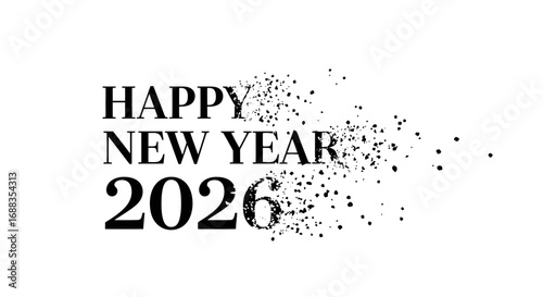 Happy new year 2026 text effect
