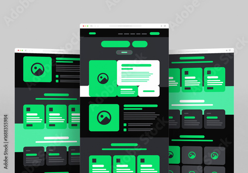 Dark Modern Landing Page Wireframe UI UX Template for Creative Website