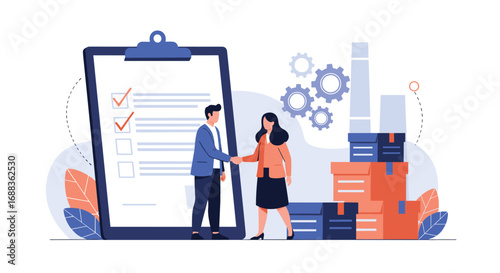 Business partnership agreement checklist approval teamwork collaboration success