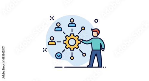 Teamwork collaboration process management and strategic planning in a business environment