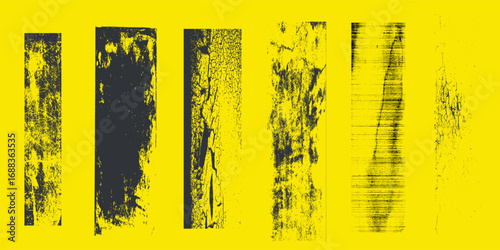 Grungy linocut stamp textures. Grange letterpress background set.
