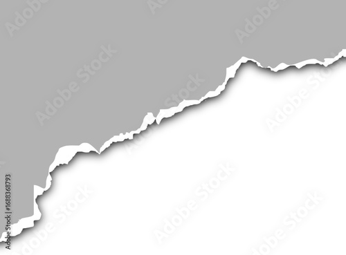 Grey torn-paper edge reveals white page, useful as a textured header or background in marketing and web design.