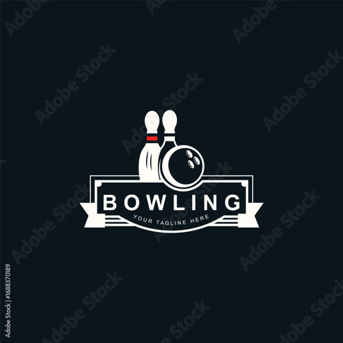 Bowling logo sport design bowling tournament symbol badge template