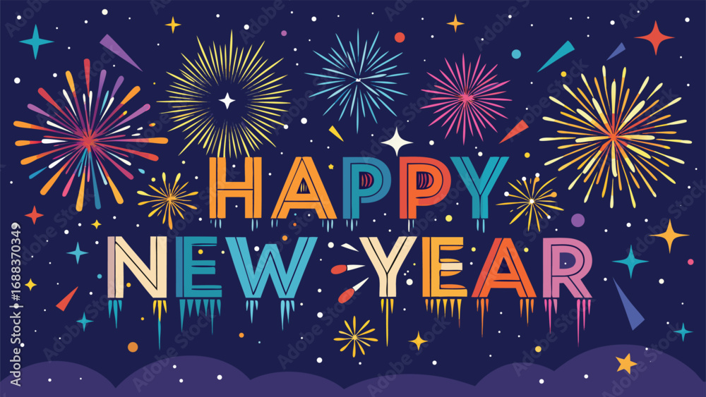 Fototapeta premium New year 2026 in paper cut effect design background