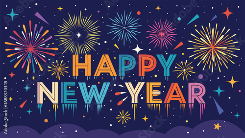New year 2026 in paper cut effect design background