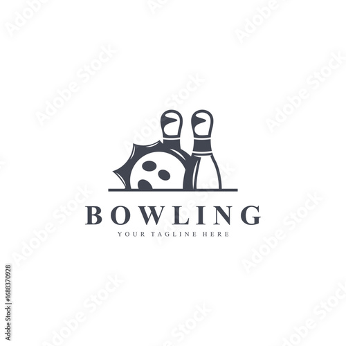 Bowling logo sport design bowling tournament symbol badge template
