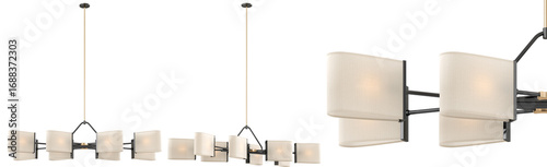 cut out interior modern lamp - with white background - elegant style -minimal Chandelier light