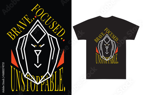 Lion Brave Focused Unstoppable T-Shirt Design