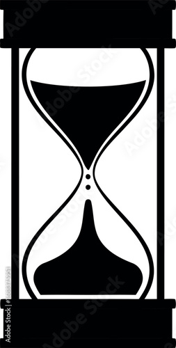 Vintage hourglass / sandglass timer or clock flat icon