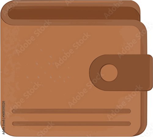 Flat Design Brown Wallet Icon – Vector Illustration