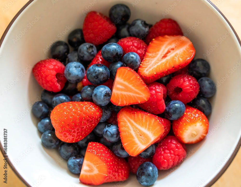 Obraz premium A bowl of mixed berries. Fresh and colorful