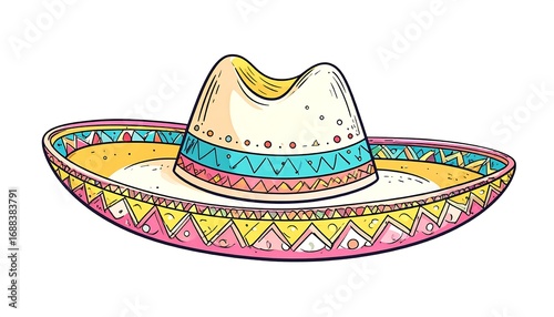 Colorful sombrero illustration
