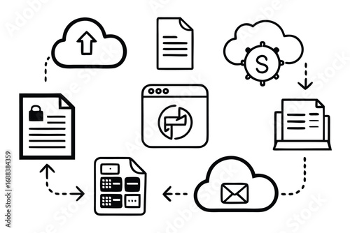minimal-icons-showing-cloud-based-office-tools-lik