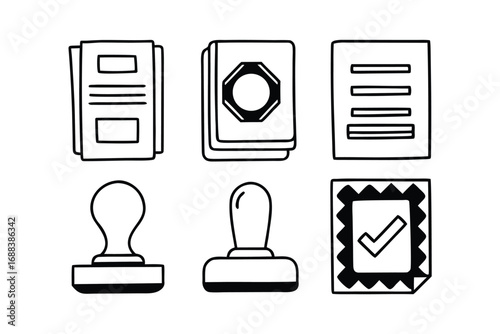 minimal-line-icons-related-to-approval-process-inc
