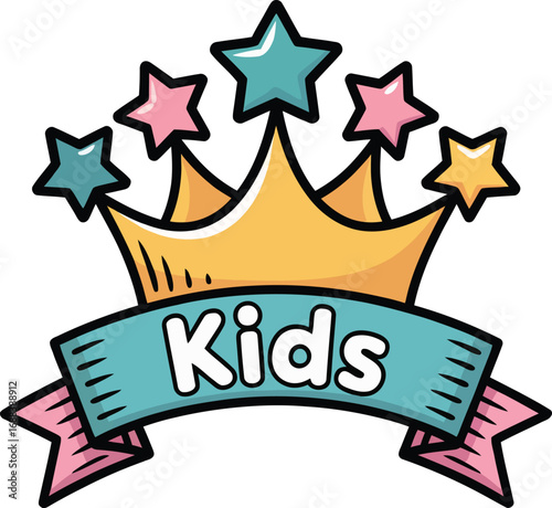 Luxurious crown kids gold silhouette designs representing royalty, nobility.