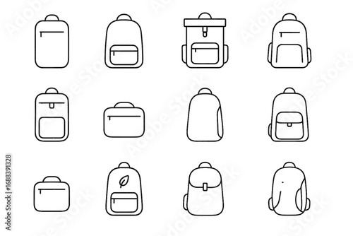 Foldable pack bag waterproof simple ultralight vector icons slim minimalist icon backpack