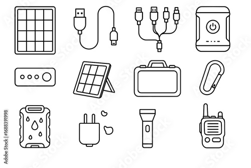 Clip power adapter icon vector solar waterproof kickstand emer quick lights
