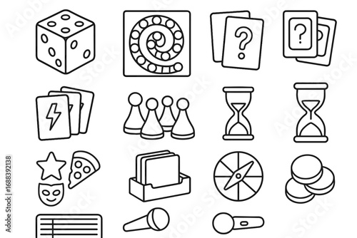 Trivia plastic cards pawns icon disc challenge vector mat penalty party game