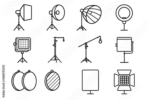 Panel spot lighting grid photography icons light ring gold diffuser icon large