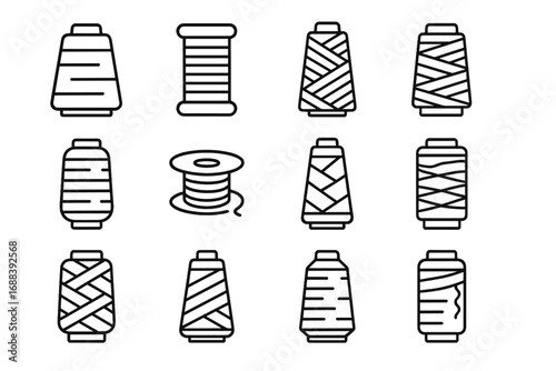 Quilting industrial thread cone vector spool thick sewing overlock icon heavy large