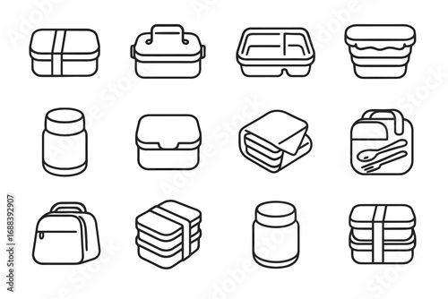 Lunch vector stackable icon bamboo box icons steel insulated compact travel