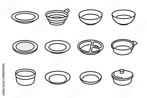 Plate vector enamel steel plates icon bowl stainless food insulated soup camping