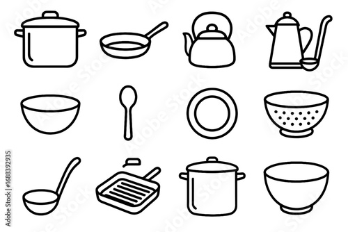 Bowl large big coffee icon soup vector serving camping pan cookware pot