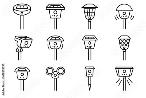 Round motion beam spike path base light vector solar sensor icon